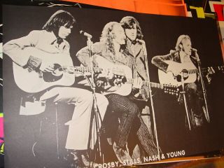 Crosby Stills Nash Young Vintage 1970 70 Live Concert Poster -
