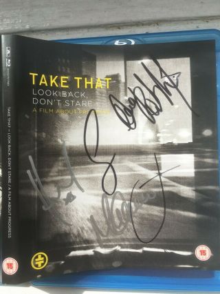 Take That Fully Signed Look Back,  Don ' t Stare Blu Ray DVD Robbie Williams Barlow 3