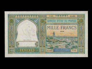 Morocco:p - 16c,  1000 Francs,  1950 City View Ef