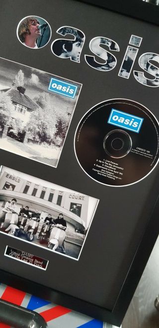 Oasis - Live Forever Framed Cd - Limited Edition - Metal Plaque - Certificate