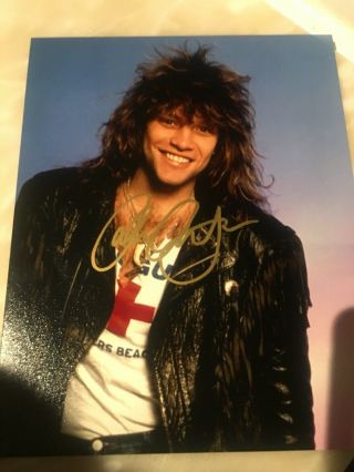 Signed Photo Of Jon Bon Jovi & Signed Richie Photo With & Ltd Edt Plaque