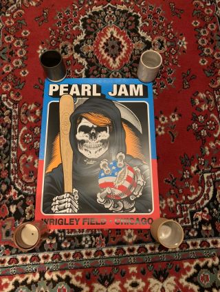 2016 Pearl Jam August 20 22 Wrigley Field Reaper Poster Sean Cliver Eddie