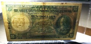 Straits Settlements 1935,  10 Dollars,  P18b,  PMG 30 Net VF 4