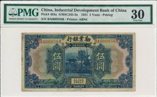 Industrial Development Bank Of China 5 Yuan 1921 Peking Low No 000958 Pmg 30