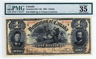 Dominion Of Canada Charlton Dc - 13b 1898 1 Dollar Pmg 35