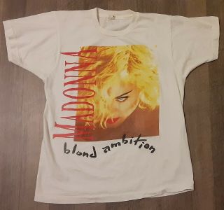 Authentic Madonna Blond Ambition World Tour 1990 T - Shirt Xl Exc.  Cond.