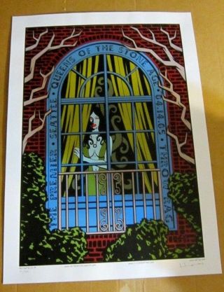 Queens Of The Stone Age 2005 Concert Poster S/n Signed Justin Hampton