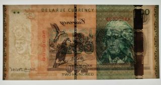 Malaysia DLR promotional test note 200 units UNC Tuanku watermark RM50 size 3