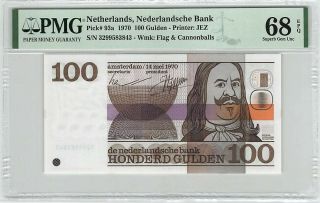 Netherlands 100 Gulden 1970 Michiel De Ruyter Pick 93 Pmg Gem Unc 68 Epq