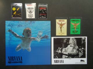 Nirvana,  B/w Promo Photo,  5 Backstage Passes,  12 Inch Poster,  Various Tours