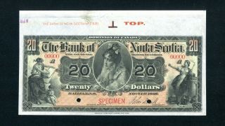 Canada Specimen S627,  $20 Bank Of Nova Scotia 1897,  99c