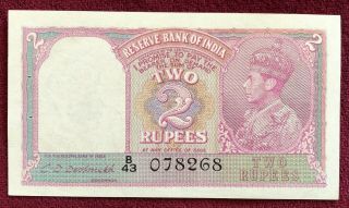 India 1,  2 Rupees 1917,  1943 Fine to AU - UNC 3