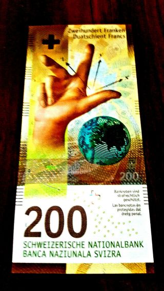 Switzerland Swiss 200 Francs Gem Unc.
