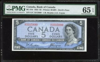Bank Of Canada $5,  1954 Devil 
