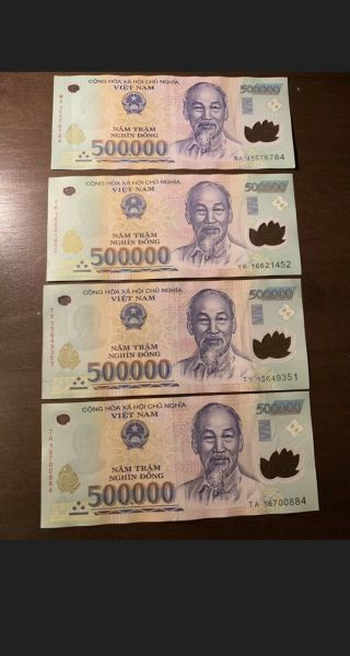 Vietnam 5 Million Dong Total.  10 X 500,  000 Vietnamese Unc Vnd Notes.  500000 Z