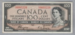 1954 Bank Of Canada $100 Devils Face Coyne Towers Vf/ef