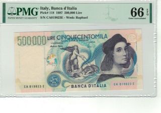 Italy P 118 1997 500000 Lire Pmg 66 Epq Gem Unc (3)