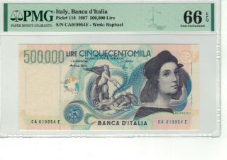 Italy P 118 1997 500000 Lire Pmg 66 Epq Gem Unc (2)