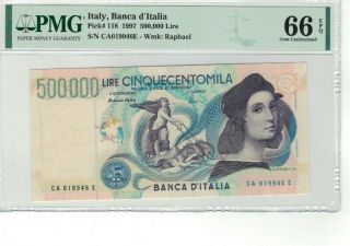 Italy P 118 1997 500000 Lire Pmg 66 Epq Gem Unc (1)