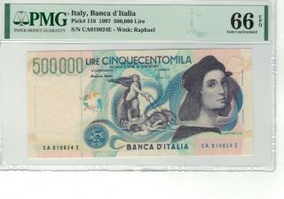 Italy P 118 1997 500000 Lire Pmg 66 Epq Gem Unc