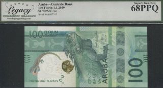 Tt Pk 24a 2019 Aruba Centrale Bank 100 Florin Iguana Lcg 68 Ppq Gem
