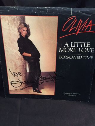 Olivia Newton John A Little More Love 45 Record Signed