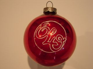 Electric Light Orchestra 1977 Red Elo Promo Glass Christmas Tree Ornament Lynne