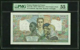 France : 5000 Francs Empire (18 - 7 - 1946) ; Pmg : About Unc 55