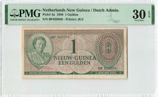 Netherlands Guinea 1 Gulden 1950 Indies Pick 4 Indonesia Pmg Vf 30 Epq