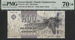 Tt Pk 31 2011 Faeroe Islands 200 Kronur Pmg 70 Epq Star Ultimate Coveted Grade