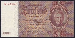 Germany 1000 Reichsmark 1936 P - 184 Aunc