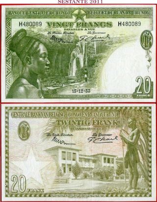 (com) Belgian Congo - 20 Francs 15.  12.  1953 - P 26 - Xf