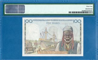 French Equatorial Africa,  100 Francs,  1957,  Choice UNC - PMG64,  P32 2