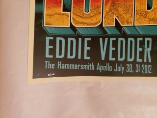 Eddie Vedder London Apollo poster,  AP,  July 30 & 31,  2012 2