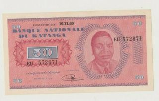 Katanga P 7 Tshombe 50 Francs 10.  11.  1960 Province Autonomy Au