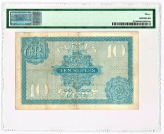 India: 10 Rupees ND (1917 - 30) Pick 7b Jhun3.  7.  2 PMG Very Fine 30. 2
