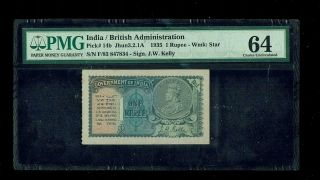 British India | 1 Rupee J W Kelly | 1935 | Pick 14b | Pmg 64