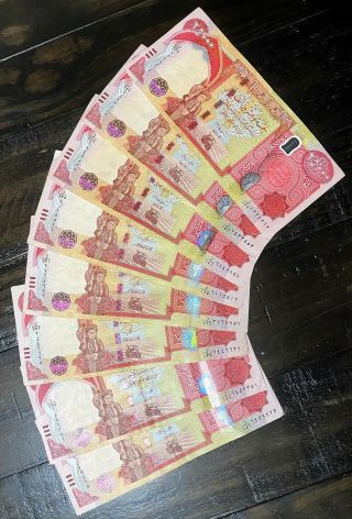 200,  000 Iraqi Dinar 8 X 25000 With Security Feature Canadian Seller