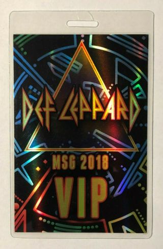 Def Leppard 2018 Madison Square Garden Nyc Laminated Vip Backstage Pass