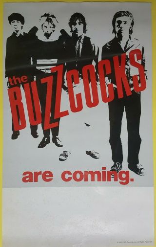 The Buzzcocks - Are Coming Orig.  Concert/promo Poster I.  R.  S.  Records Vg,  1979