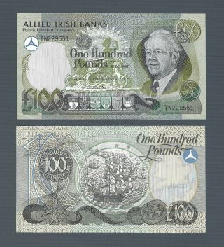 Northern Ireland Allied Irish Banks 100 Pounds 1988 P - 9,  Au & Scarce