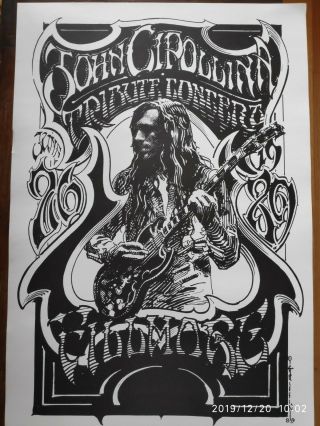 From Rick Griffin Estate - John Cipollina Tribute Concert Poster Fillmore