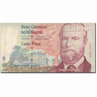 [ 803216] Banknote,  Ireland - Republic,  100 Pounds,  1996,  1996 - 08 - 22,  Km:79a,  Vf