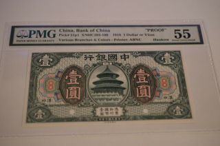Specimen Front & Back 2 Notes Bank Of China 1 Dollars 1918 P 51p1 Pmg 55 & 62