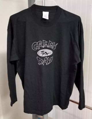 Green Day 2000 Concert Tour " Warning " Album Long Sleeve Shirt Men Xl Dragon Logo