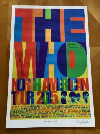 The Who Hits 50 North American Tour Poster Signed Daltrey & Townshend