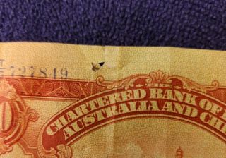 Hong Kong Chartered Bank of India,  Australia,  & China $10 1941 4