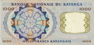Katanga 1000 Francs Banknote,  26.  2.  1962 Choice Very Fine Pick 14 - A 2