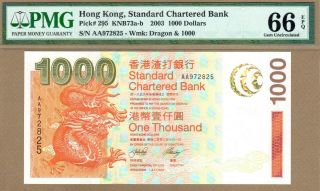 Hong Kong: 1000 Dollars Banknote,  (unc Pmg66),  P - 295,  01.  07.  2003,