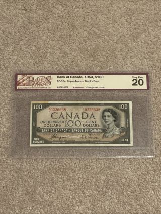 Bank Of Canada $100 1954 Devil 